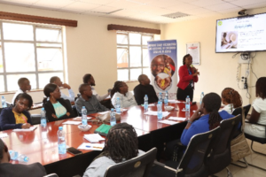 Dr Joyce Kalekye, paediatrician and EWSS trainer, training colleagues in Machakos County.